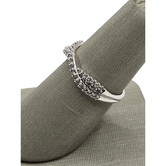 14K White Gold Crossover .5ctw Diamond Band (6475) - Picture 2 of 5